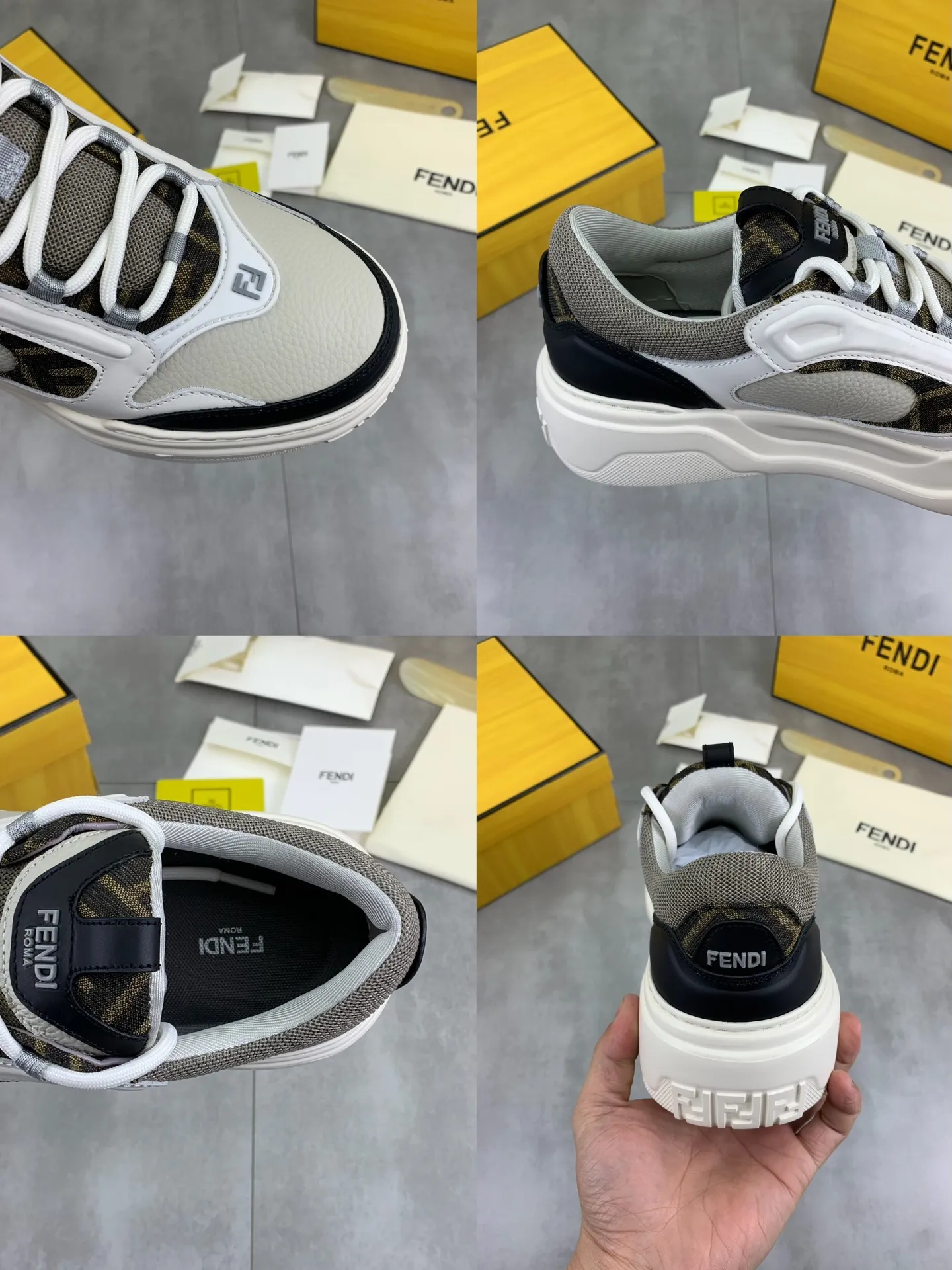 Men's men's shoes 💰P760 new style 💰💎💎💎 summer hot style [FENDI Fendi] top version 🆕New sneakers, wavy soles engraved with original words. Embossed Fendi Flow lettering on the heel. The upper is made of high-end calfskin and breathable materials. Original lining with tone-on-tone details decorated with innovative handcrafting techniques. Ultra-light and wear-resistant TPU and IP foam soles, overall lightweight and comfortable. Size:39-44 (38 45 can be customized)